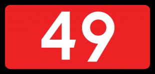 Znak E-15g Tablica numeru drogi krajowej o zwiększonym dopuszczalnym nacisku osi pojazdu (8t)