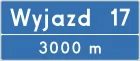 Znak E-20 Tablica węzła drogowego na autostradzie - drogowy kierunku miejscowości