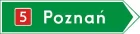 Znak E-3 Drogowskaz do miejscowości i numer ulicy - drogowy kierunku miejscowości