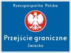 Znak F-1 Przejście graniczne - drogowy uzupełniający