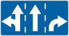 Znak F-10 Dozwolone kierunki ruchu określone na znaku - drogowy uzupełniający