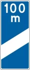Znak F-14c Znak prowadzący do początku pasa prowadzącego do wyjazdu z autostrady - drogowy uzupełniający