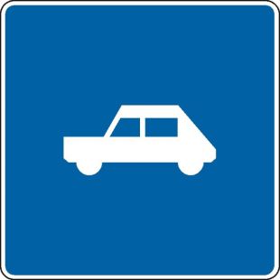 Znak F-20 Droga tylko dla pojazdów określonych na znaku - drogowy uzupełniający