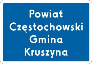 Znak F-3a Znak wjazdu do województwa, powiatu, gminy - drogowy uzupełniający