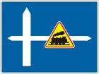 Znak F-6a Uprzedzenie o znaku za skrzyżowaniem - drogowy uzupełniający