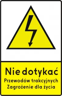 Znak G-2 Sieć pod napięciem - drogowy przed przejazdami kolejowymi