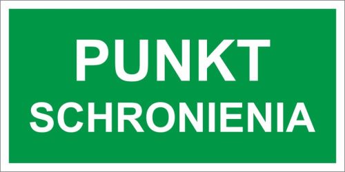 Znak obrony cywilnej - Punkt schronienia - Oznakowanie punktów schronienia