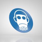 Znak podłogowy, naklejka BHP - Chroń drogi oddechowe