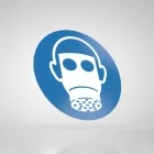 Znak podłogowy, naklejka BHP - Chroń drogi oddechowe