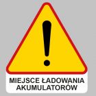 Znak podłogowy, naklejka BHP - Miejsce ładowania akumulatorów