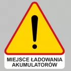 Znak podłogowy, naklejka BHP - Miejsce ładowania akumulatorów