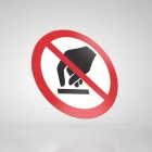 Znak podłogowy, naklejka BHP - Nie dotykać