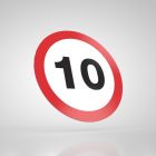 Znak podłogowy, naklejka BHP - Ograniczenie prędkości