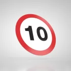 Znak podłogowy, naklejka BHP - Ograniczenie prędkości