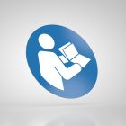 Znak podłogowy, naklejka BHP - Przeczytaj instrukcję