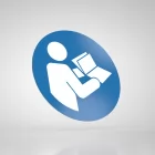 Znak podłogowy, naklejka BHP - Przeczytaj instrukcję