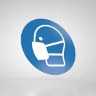 Znak podłogowy, naklejka BHP - Stosuj maskę przeciwpyłową