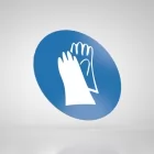 Znak podłogowy, naklejka BHP - Stosuj ochronę rąk