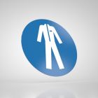 Znak podłogowy, naklejka BHP - Stosuj odzież ochronną