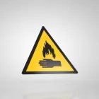 Znak podłogowy, naklejka BHP - Uwaga! Grozi poparzeniem