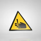 Znak podłogowy, naklejka BHP - Uwaga! Niebezpieczeństwo obcięcia palców