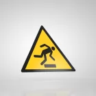 Znak podłogowy, naklejka BHP - Uwaga! Niebezpieczeństwo potknięcia się