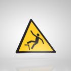 Znak podłogowy, naklejka BHP - Uwaga! Niebezpieczeństwo upadku