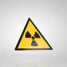 Znak podłogowy, naklejka BHP - Uwaga! Promieniowanie jonizujące