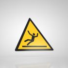 Znak podłogowy, naklejka BHP - Uwaga! Śliska powierzchnia