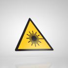 Znak podłogowy, naklejka BHP - Uwaga! Wiązka laserowa