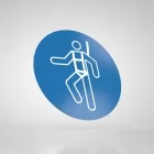 Znak podłogowy, naklejka BHP - Używaj szelek bezpieczeństwa