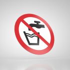 Znak podłogowy, naklejka BHP - Woda niezdatna do picia