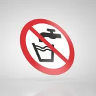 Znak podłogowy, naklejka BHP - Woda niezdatna do picia