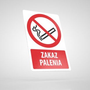 Znak podłogowy, naklejka BHP z opisem - Zakaz palenia