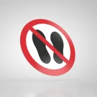 Znak podłogowy, naklejka BHP - Zakaz chodzenia i stawania