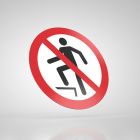 Znak podłogowy, naklejka BHP - Zakaz chodzenia po powierzchni