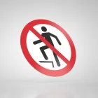 Znak podłogowy, naklejka BHP - Zakaz chodzenia po powierzchni