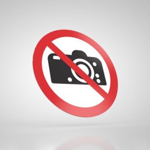 Znak podłogowy, naklejka BHP - Zakaz fotografowania