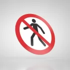 Znak podłogowy, naklejka BHP - Zakaz przejścia