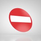 Znak podłogowy, naklejka BHP - Zakaz wjazdu