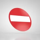 Znak podłogowy, naklejka BHP - Zakaz wjazdu