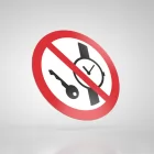 Znak podłogowy, naklejka BHP - Zakaz wstępu z przedmiotami metalowymi i zegarkami