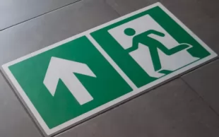 Znak podłogowy, naklejka - okrągły