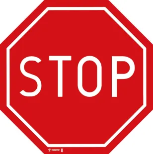 Znak podłogowy, naklejka - STOP