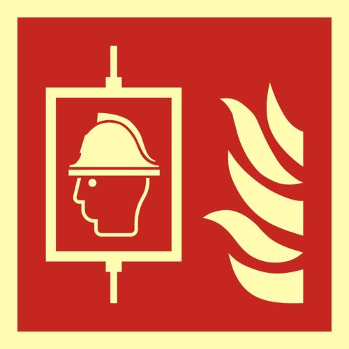 Znak przeciwpożarowy - Winda strażacka - Oznakowanie windy strażackiej