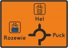 Znak R-4e Tablica przeddrogowskazowa szlaku rowerowego R-4e - drogowy