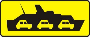 Znak T-11 Tabliczka wskazująca przeprawę promową - drogowy