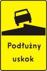 Znak T-12 Tabliczka wskazująca podłużny uskok nawierzchni - drogowy