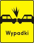 Znak T-14b Tabliczka wskazująca miejsce częstych zderzeń czołowych - drogowy