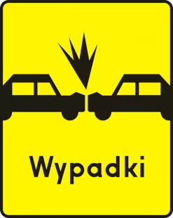 Znak T-14b Tabliczka wskazująca miejsce częstych zderzeń czołowych - drogowy